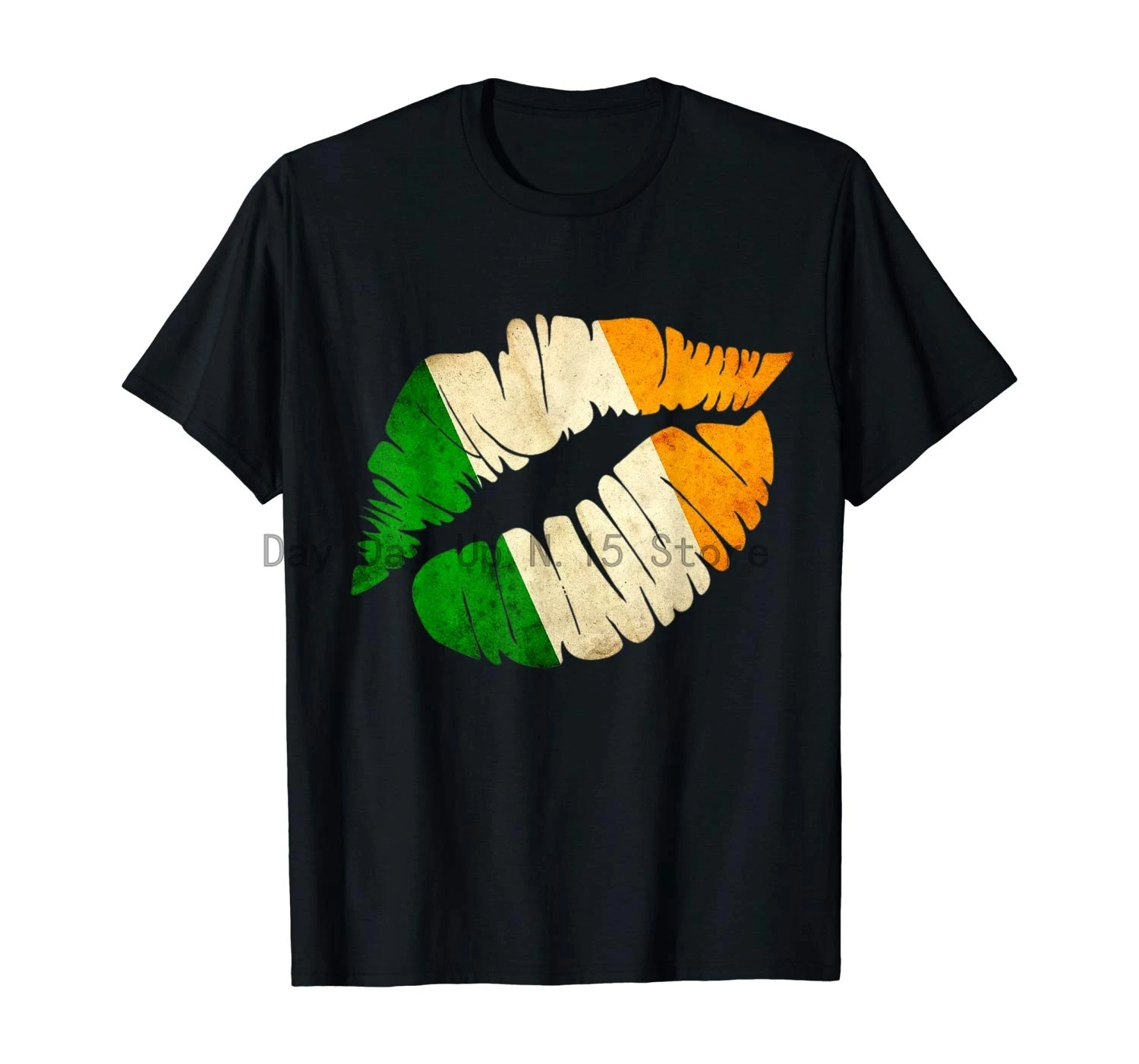 

Ireland Flag Patriotic Kiss - Distressed Flag Irish Lips T-Shirt Mens Tee Shirt