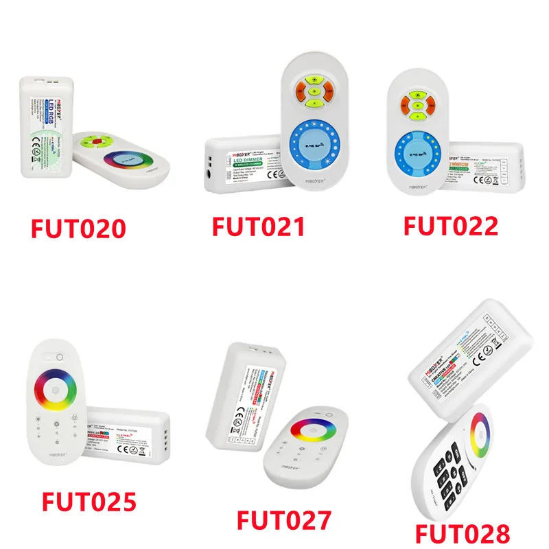 

MIBOXER FUT020 RGB/FUT021 LED Dimmer/FUT022/FUT025 RGB/FUT027 RGBW touch/FUT028 Adjustable RGBW 2.4GHz LED Strip Controller