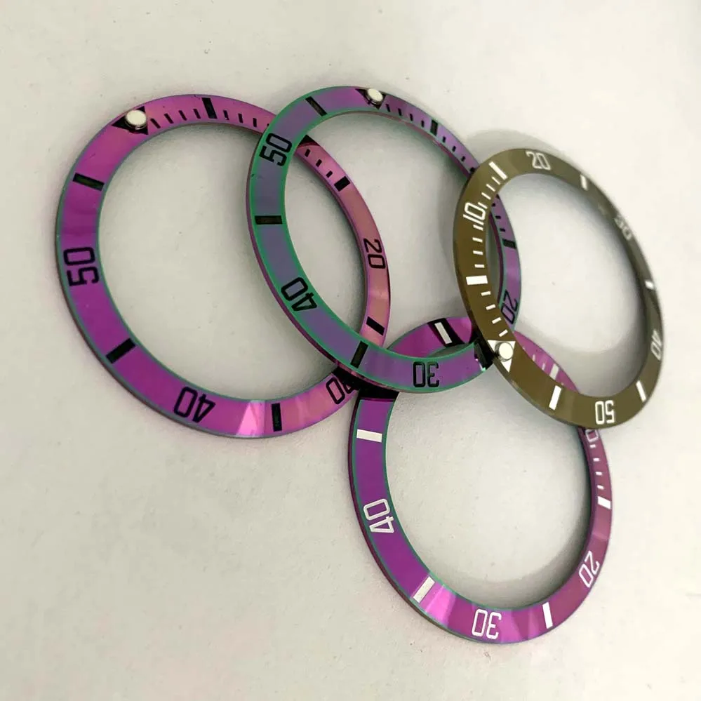 IPS Plating Glossy Color Ring 38mm Ceramic Watch Bezel Insert Fits 40mm Men's Watch Face Watchens Ring Replace Accessories
