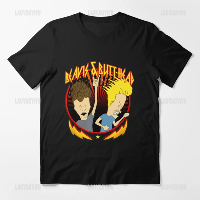 Забавная Мужская футболка Beavis Butthead Rock комикс Панк Топы хлопковая хипстерская