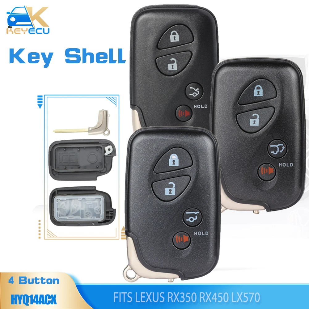 

Чехол для автомобильного ключа KEYECU, чехол для Lexus RX350 2015 GX460 2010-2018 HYQ14ACX с кнопкой багажника MPV