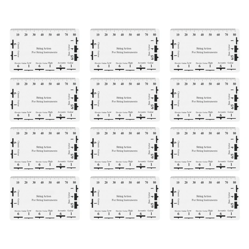 12 шт. пластиковый штангенциркуль для гитарных аккордов карт измерительный