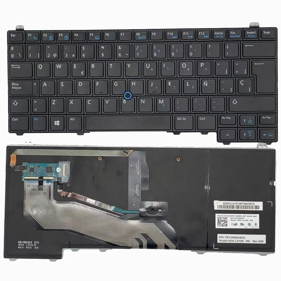 

Black New Spanish SP Replace keyboard For DELL Latitude E5440 Laptop w/backlit w/Point