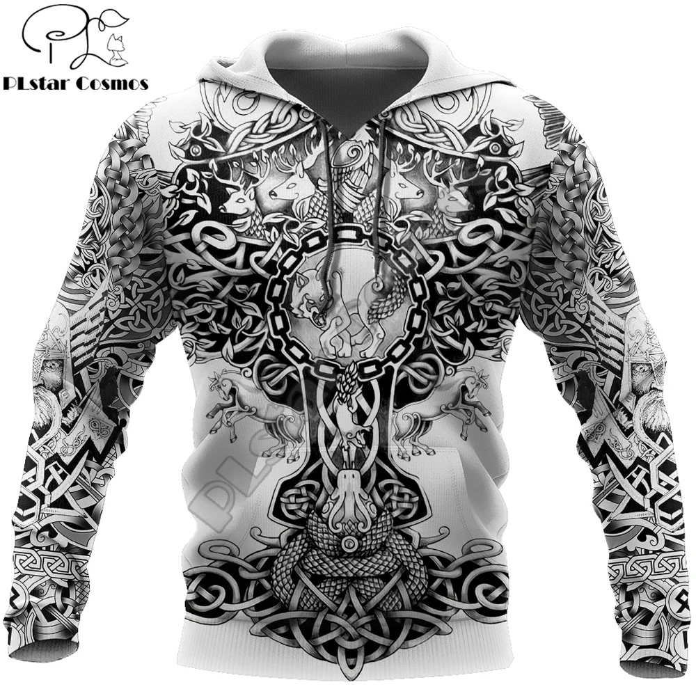 Fashion Tattoo Mens hoodies Sons Of Vikings 3D Printed Hoodie Harajuku Streetwear Pullover Unisex Casual Jacket Tracksuit