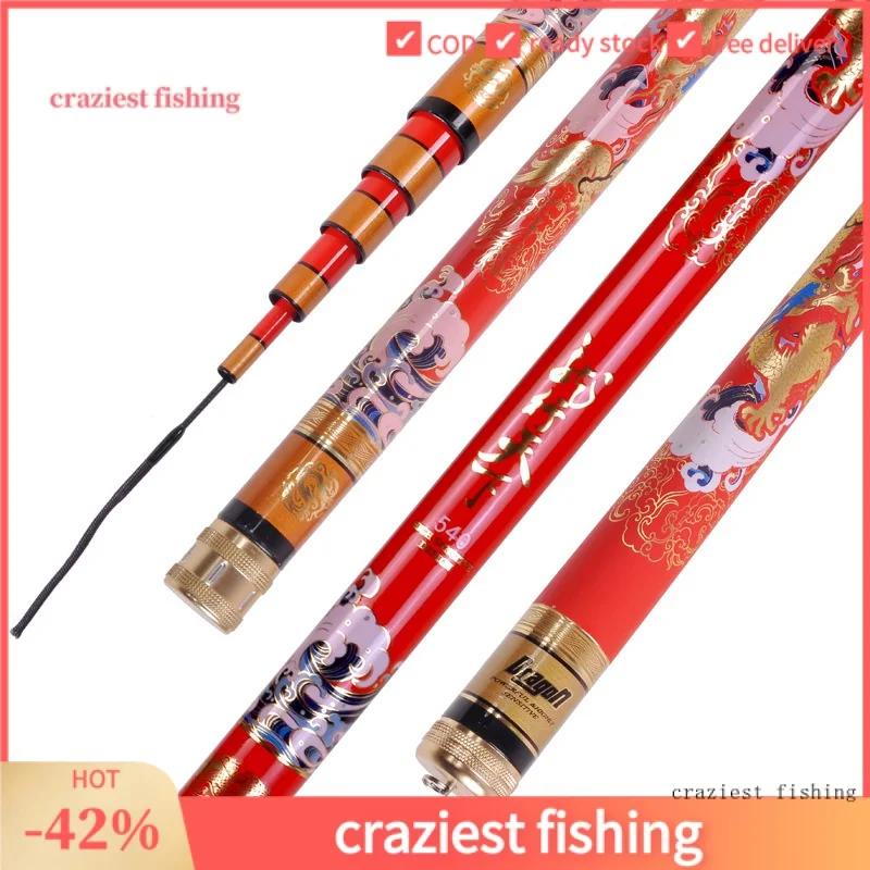 

Japan Fly Fishing Rod Carbon Fiber Ultralight Fishing Rod 3.6M-8M Telescopic Pole Casting Spinning Rods Catfish Cane Surfcasting