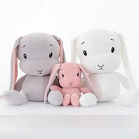 2022 new hot sale cute 25cm and 50cm super soft bunny stuffed white gray pink plush animal baby kids accompany sleep rabbit toy