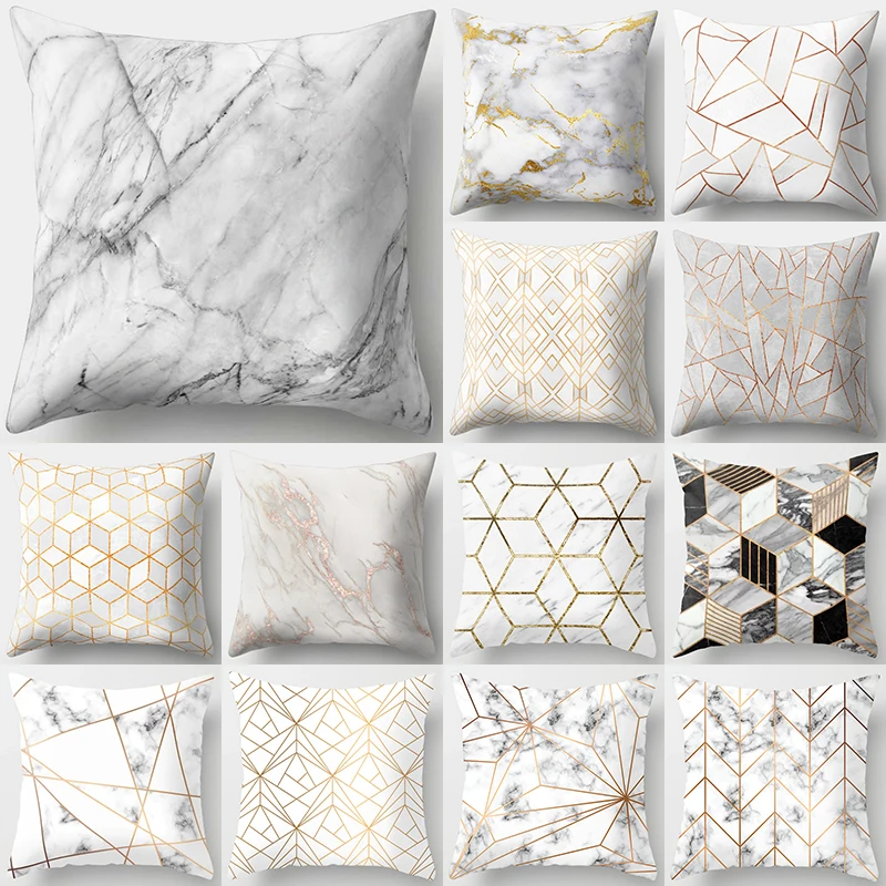 

Brief Marble Geometric Sofa Decorative Cushion Cover Pillow Pillowcase Polyester 45*45 Throw Pillow Home Decor Pillowcover 40507