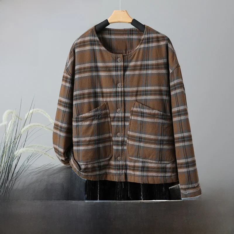 Утечка ~ женский зимний ретро-пуховик из промытого льняного полотна жареный цвет