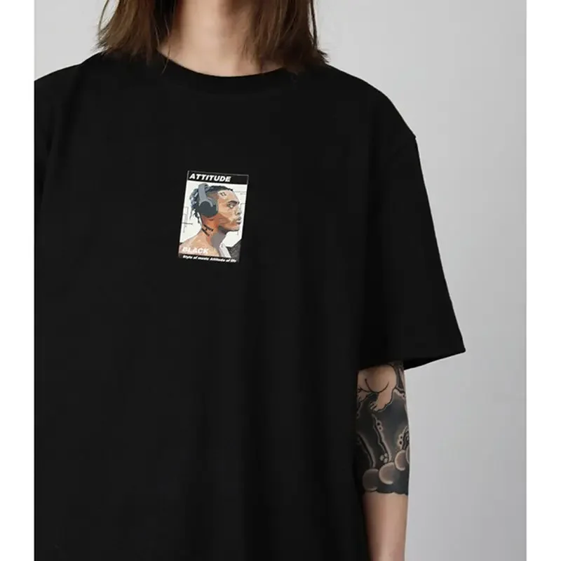 Простая хлопковая футболка свободного кроя модная унисекс с короткими рукавами