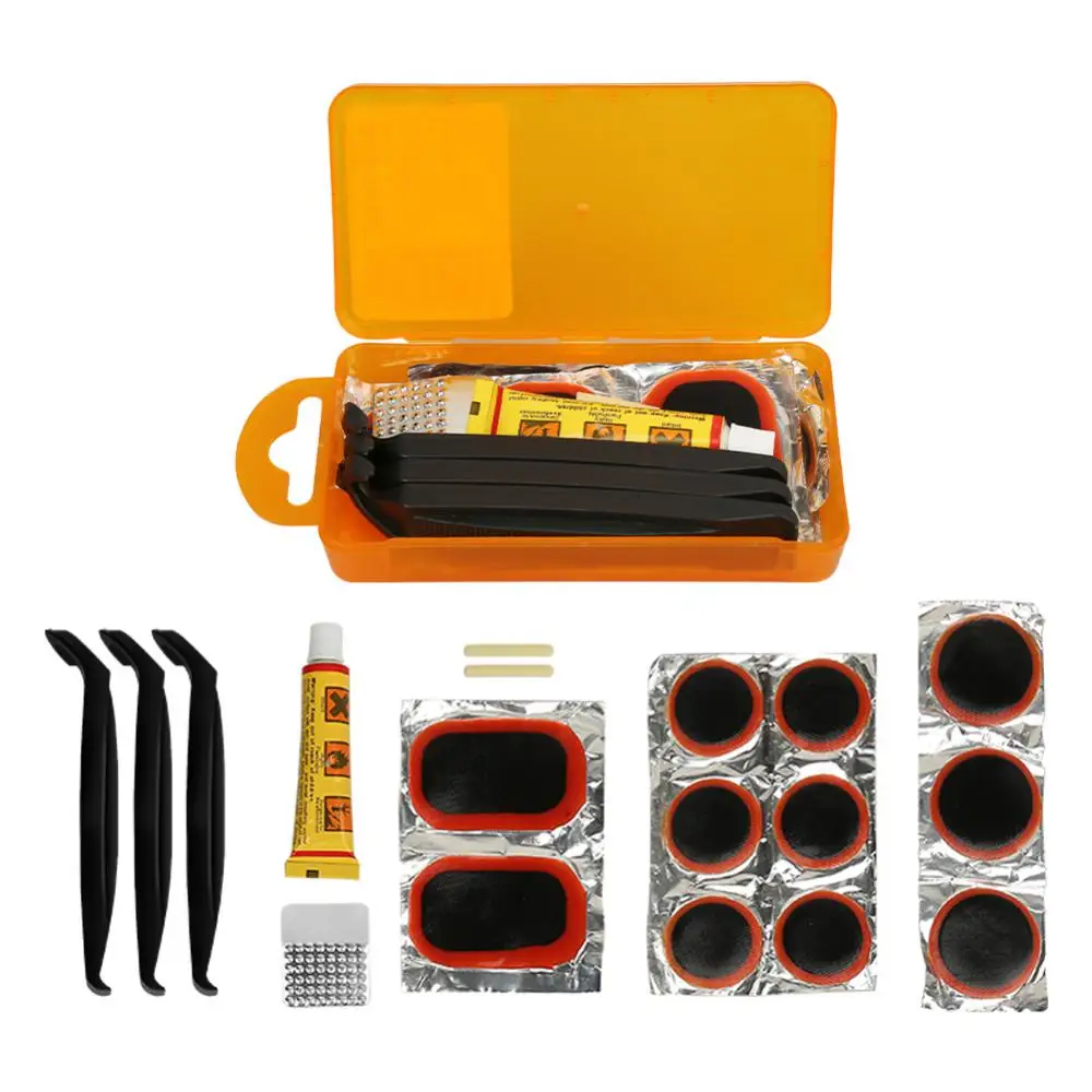 Купи Portable Bicycle Tire Repair Kits Tools Cycling Flat Tire Repair Rubber Patch Glue Lever Set Tire Fix Kit MTB Bike Accessories за 254 рублей в магазине AliExpress