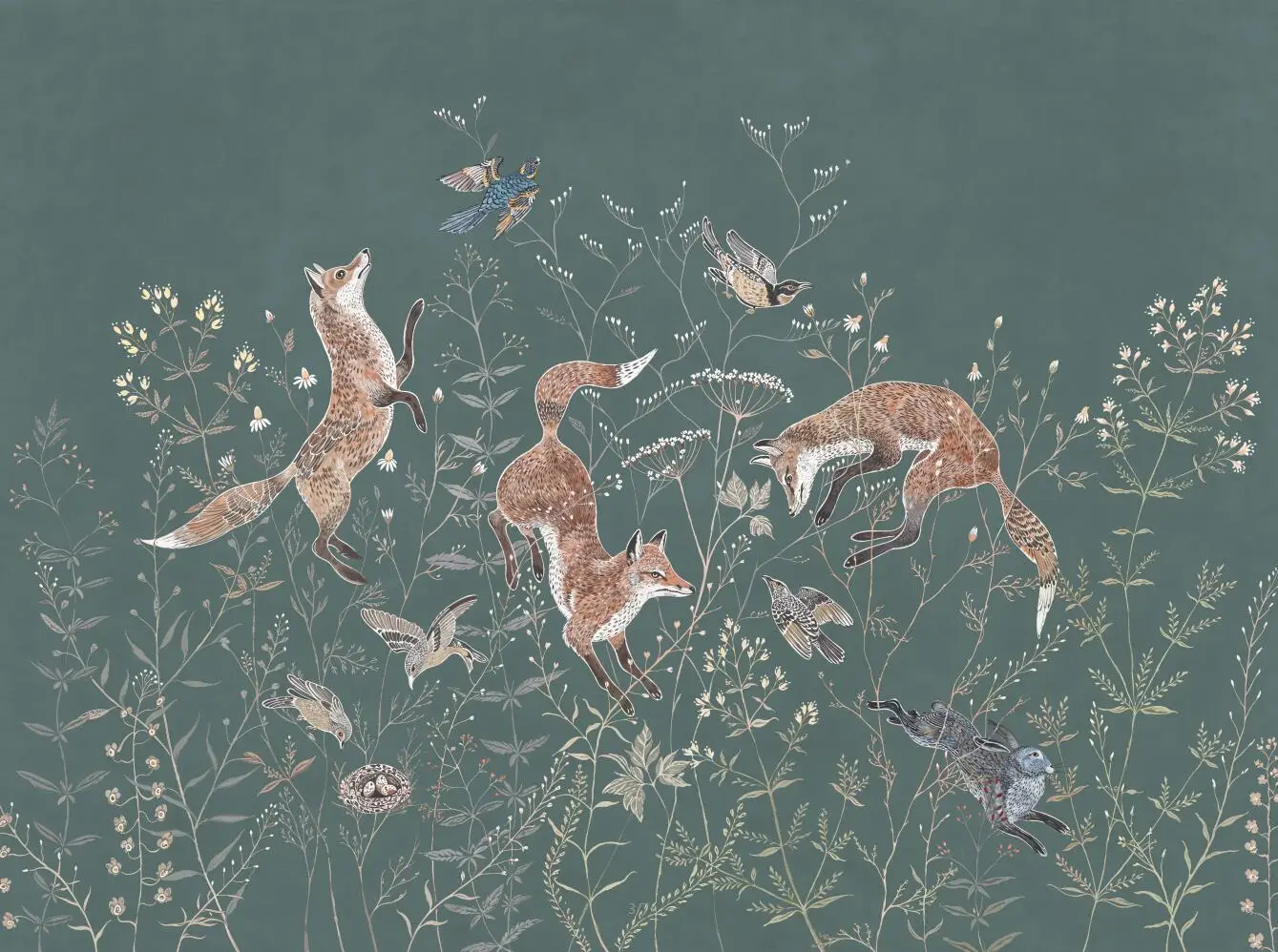 beibehang Мультяшные Ретро Лисы Обои из природных материалов