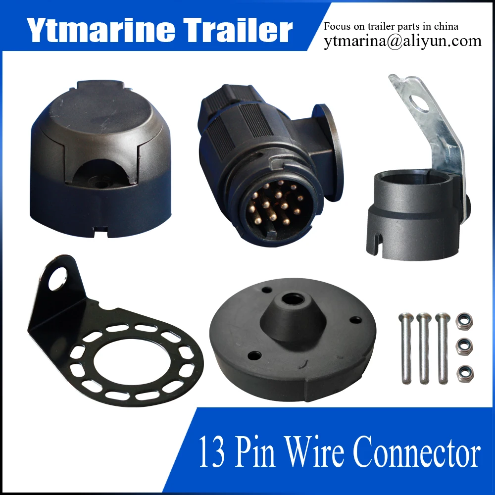 

13 Pin Trailer Socket Plug Black frosted materials 13 Pole 12V Towbar Towing Socket