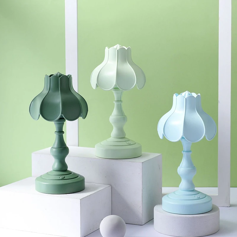 

Креативный ретро-абажур в виде листьев лотоса, настольная ночник с сенсорным управлением, настольная лампа, украшение для дома, бара, клуба, спальни