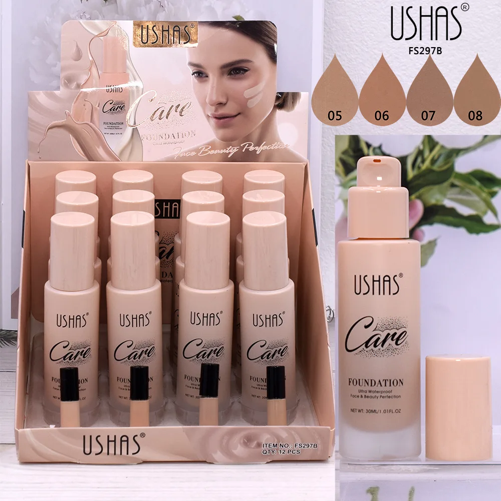 

12Pcs/lot 30ml Base Face Liquid Foundation Cream Full Coverage Concealer Oil-control Easy to Wear Soft Face Makeup Foundation