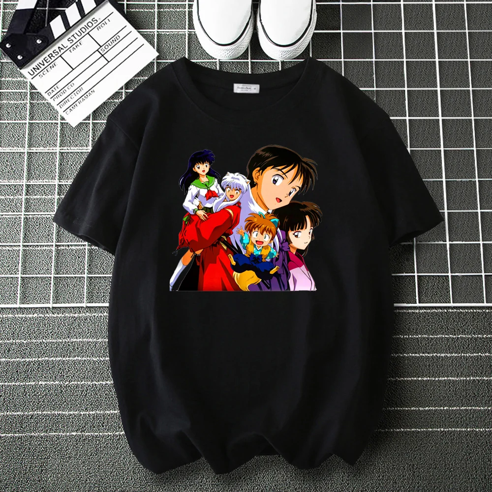 

CLOOCL Inuyasha Anime 100% Cotton T-Shirts Men Women Hip Hop Casual Tee Shirts Summer Brand Tops Male Cartoon Fashion T Shirt