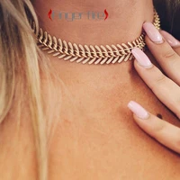 fashion classic hand gold plated fishbone chain short party anniversary exquisite ladies clavicle necklace