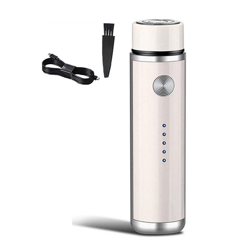 

Mini Electric Shaver Men's Portable Electric Shaver Washable Beard Trimmer USB Rechargeable Men's Face Shaver White