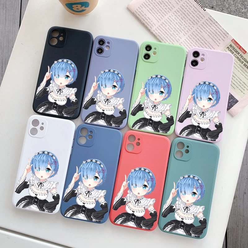 

NEW Square Liquid Silicone Phone Case For iPhone 14 11 12 13 Pro Max X XS XR 7 8 Plus SE2 Full Lens Protection Cover Cute Rem