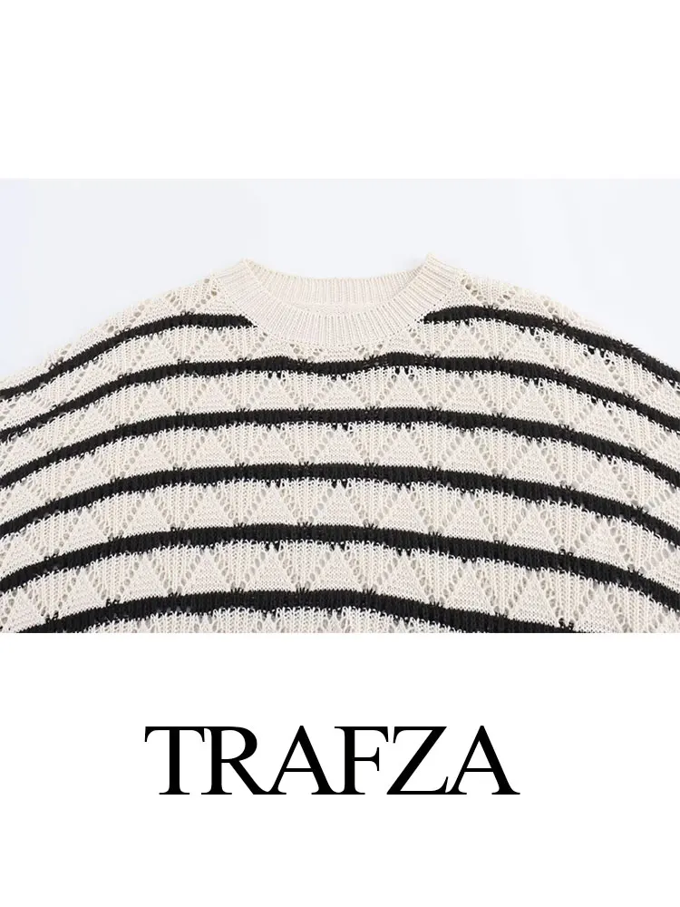 Женский трикотажный комплект офисных женских брюк в полоску TRAFZA с длинными