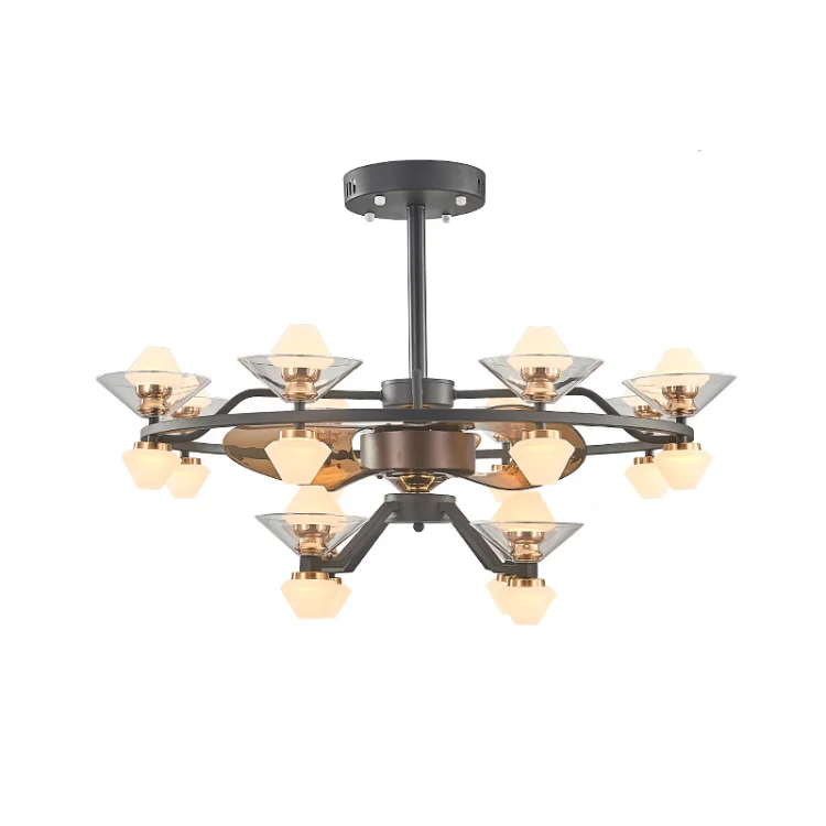 

Led Celing Fan Pendant Lamp Light Chandelier Art living room dining Nordic modern minimalist stealth