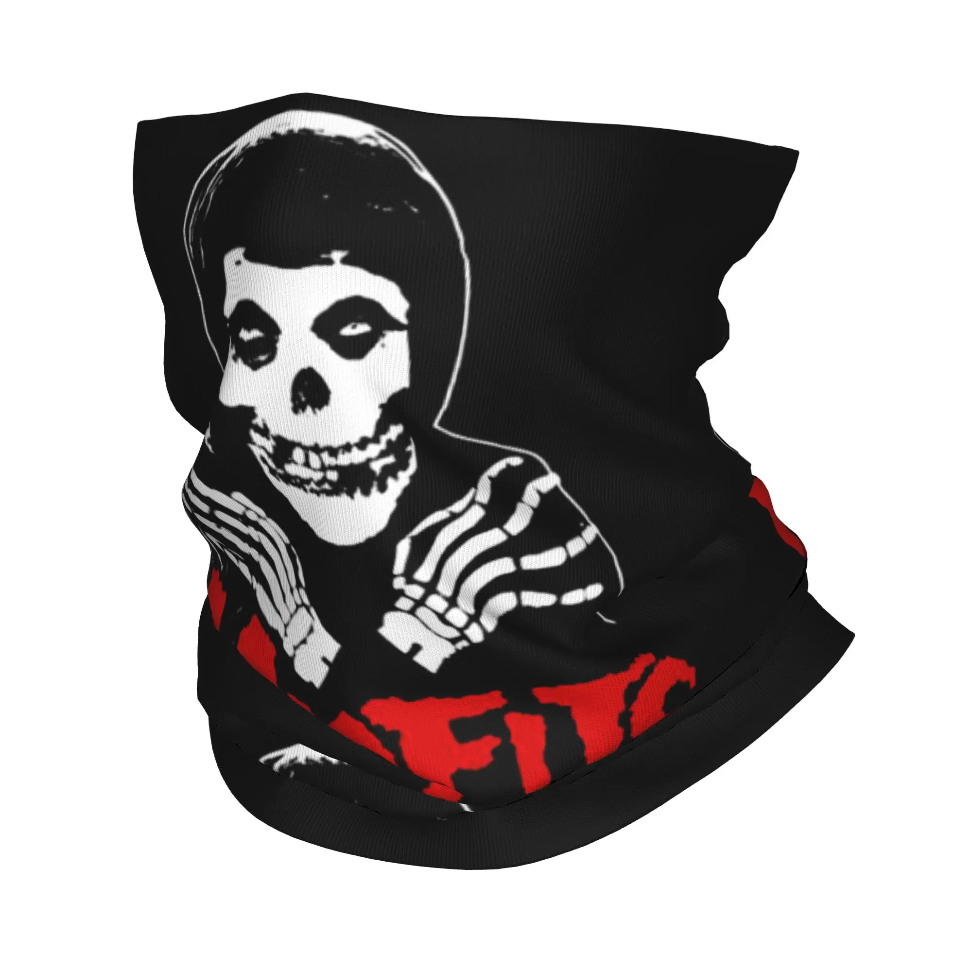 Фото Зимняя повязка на голову и шею в стиле хоррор-панк-рок группы Misfits, унисекс, для катания на лыжах и велосипеде, шарф-труба, бандана, гейтер. №1