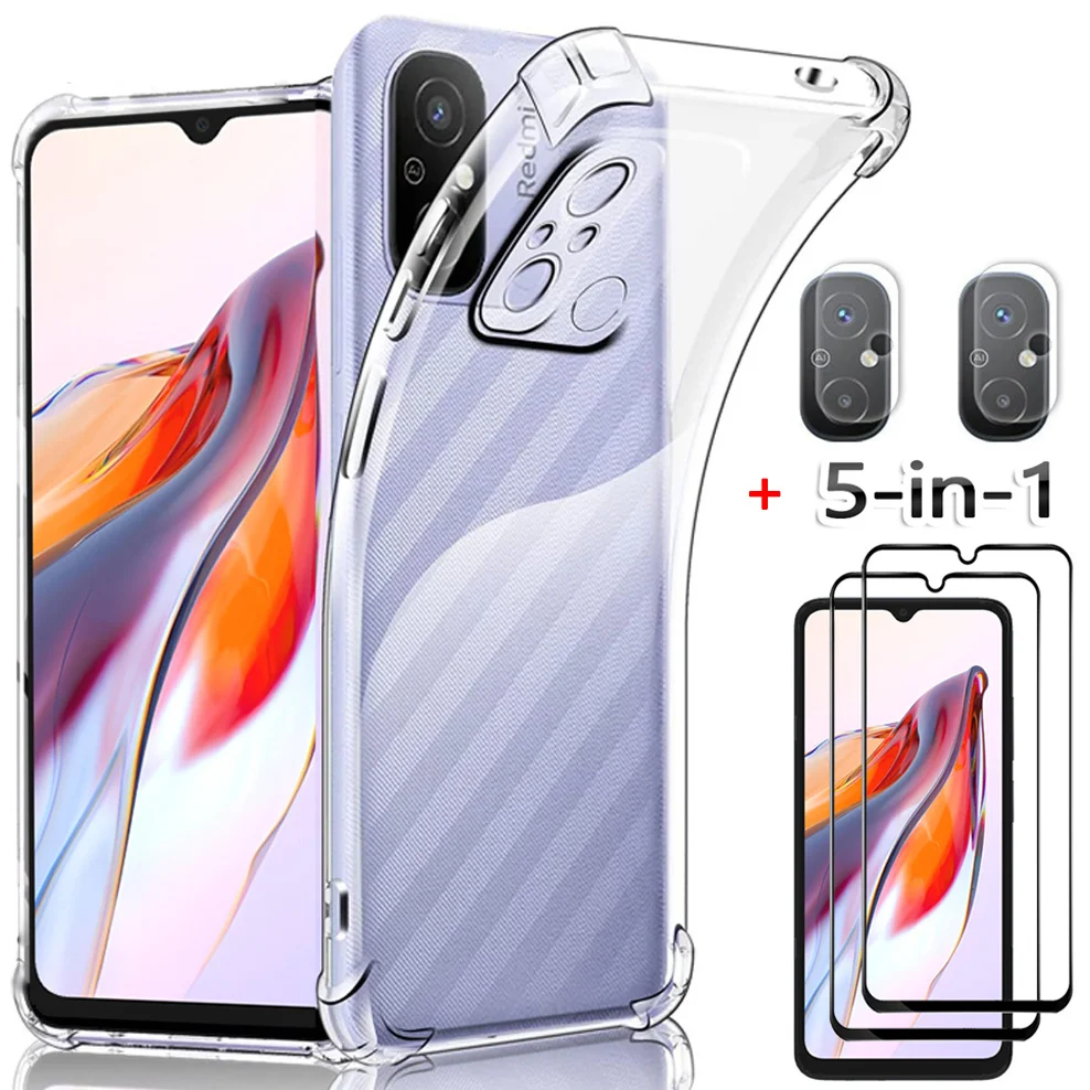 

Redmi 12C 11A Case, Glass+Case for Redmi-12C Phone Cases Redmi 11A Xiaomi Redmi 12C Shockproof Silicone Cover Redmi 12 C Case
