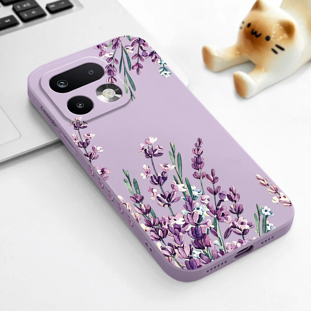 Фото Чехол для телефона с лавандовым узором для Oppo Realme 16 15 15T 14 13 12 11 10 9 9I Pro Plus 4G 5G, мягкий силиконовый чехол. №5