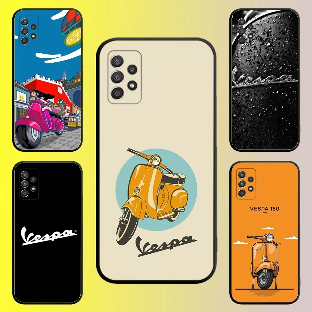 moped V-Vespa Phone Case For Samsung Galaxy A13 A21s A22 A31 A32 A52 A53 A71 A80 A91 Soft Black Shell