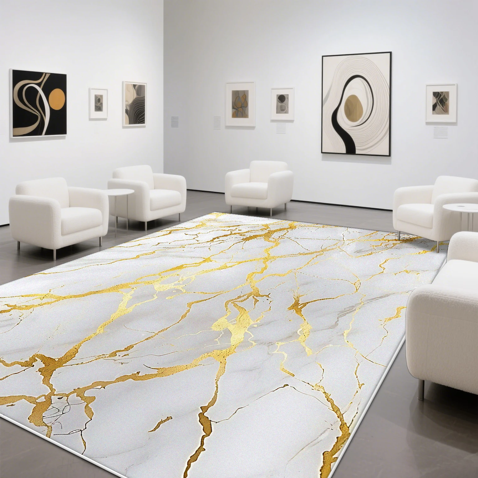 

Золотой мраморный ковёр из полиэстера