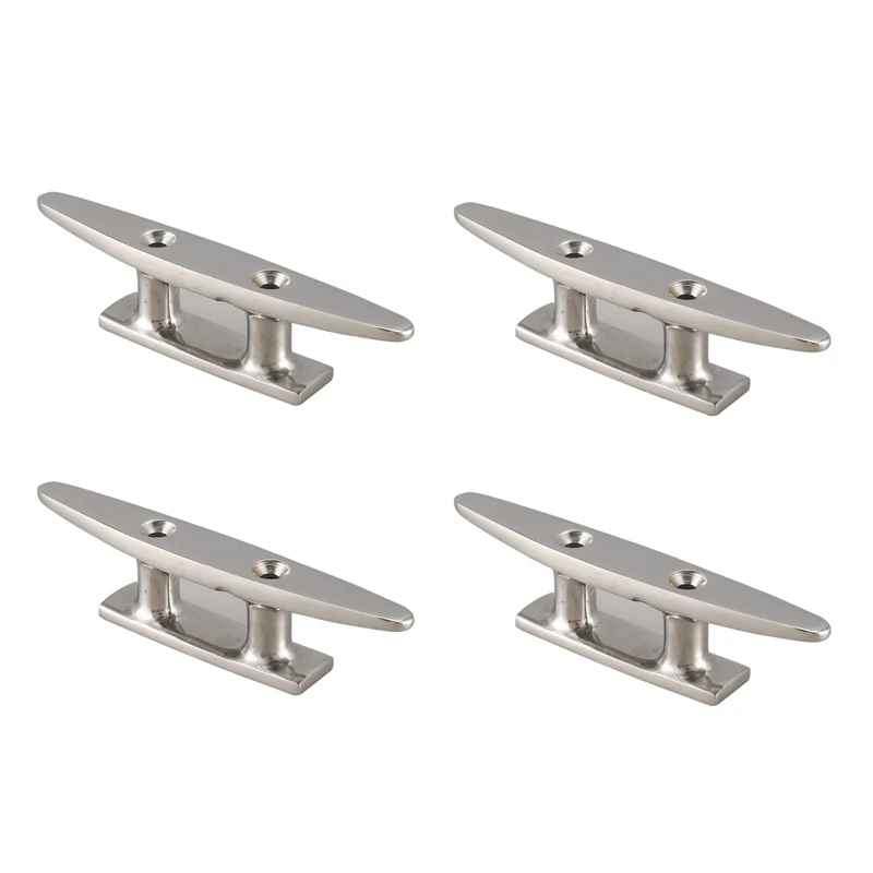 

4X 316 Stainless Steel Polished Combo Mooring Cleat 100Mm For Marine Boat Yacht