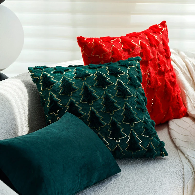 Чехол для подушки Coussion украшение дома плюшевая рождественская елка 45x45 см