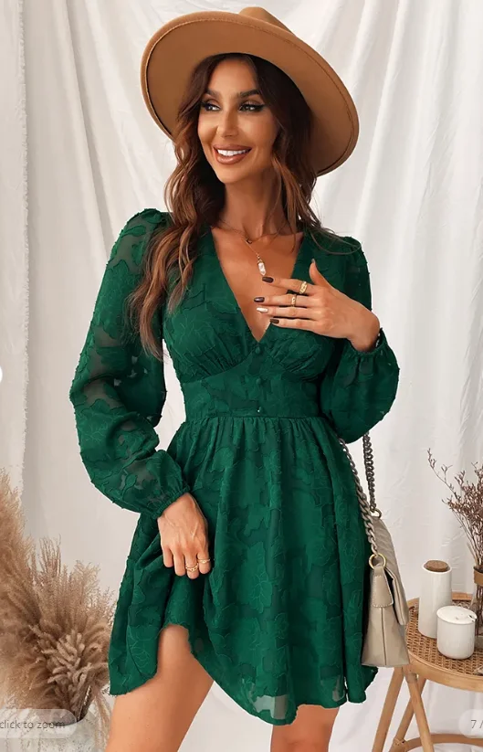 

ТРАПЕЦИЕВИДНОЕ мини-платье, женское зеленое сексуальное женское платье, весна-осень 2023