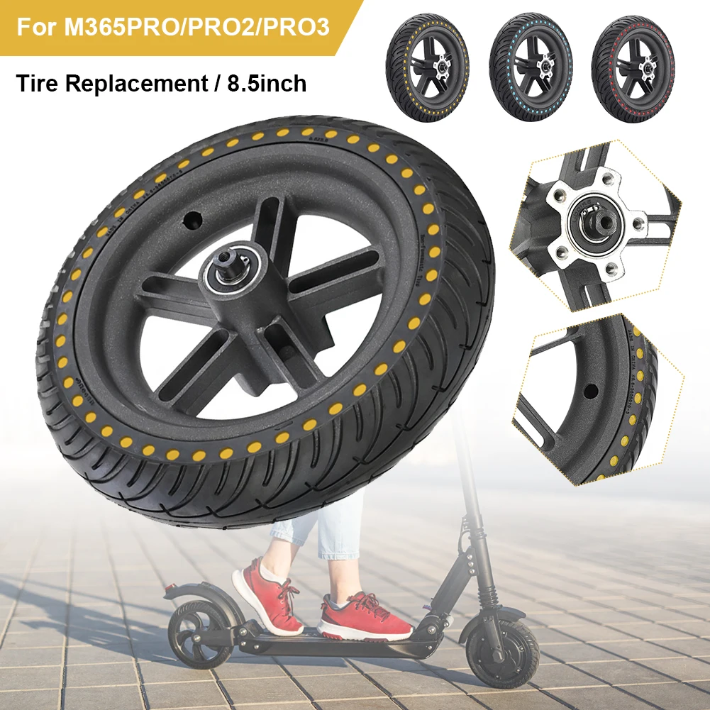 

8.5inch Rubber Tire For M365/Pro2/Pro3 Electric Scooter Replacement Front/Rear Wheels Aluminum Hub Puncture-Resistant Tires