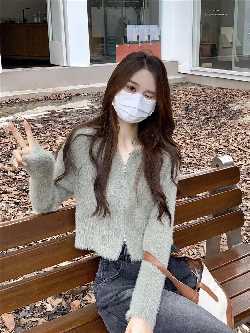 Норковый бархатный белый свитер Верхняя одежда Женский осенне-зимний дизайн Sense