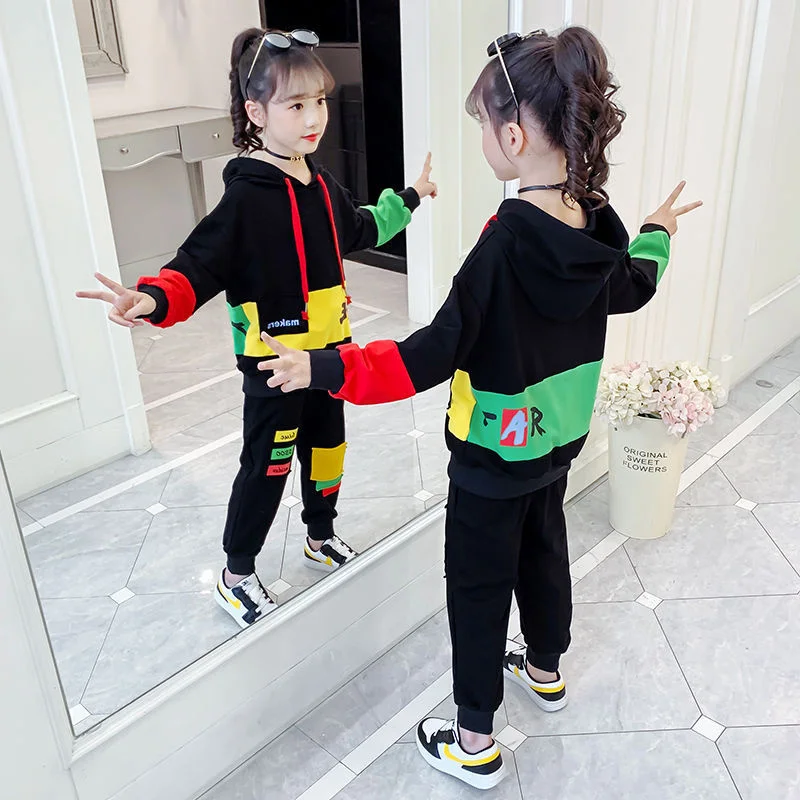 

Girls Suit Sweatshirts +Pants 2Pcs/Sets 2022 Classic Spring Autumn Toddler Kids Teenagers Cotton Gift School Sport Suits Childre