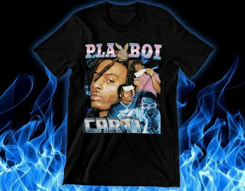 Новая футболка Playboi Carti Винтажная Футболка hypebeast 90-х рэп модная дизайнерская