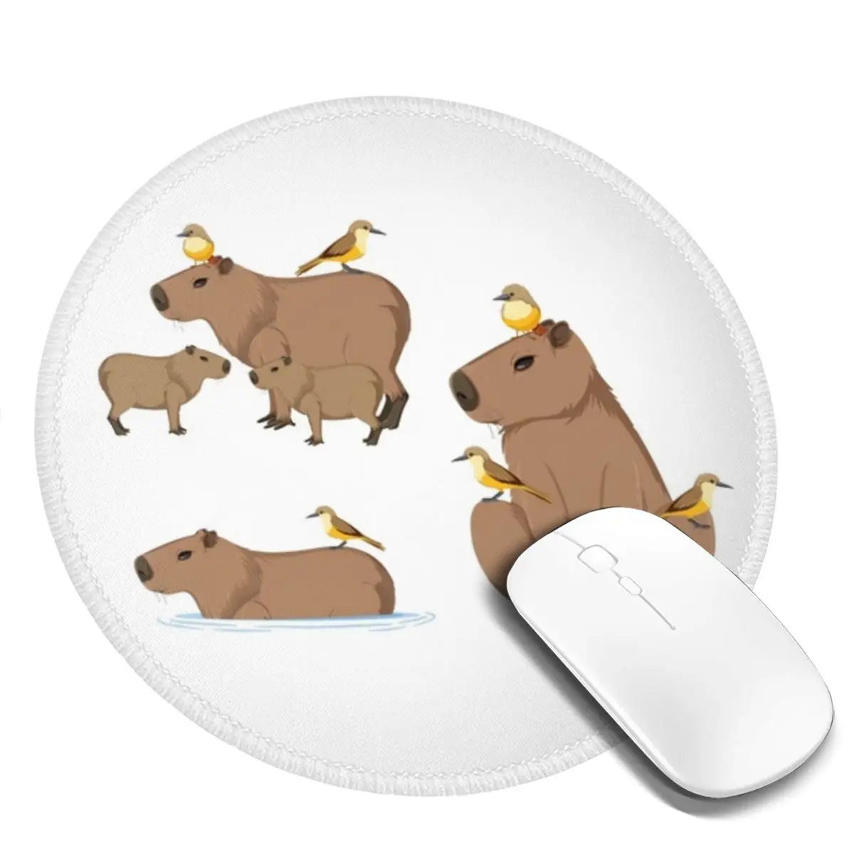 Коврик для мыши с капибарой игровой коврик деякими птицами противоскользящий