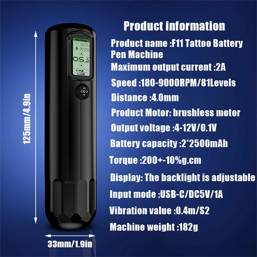 YILONG Беспроводная тату-машинка вращающийся аккумулятор ручка бесщеточный
