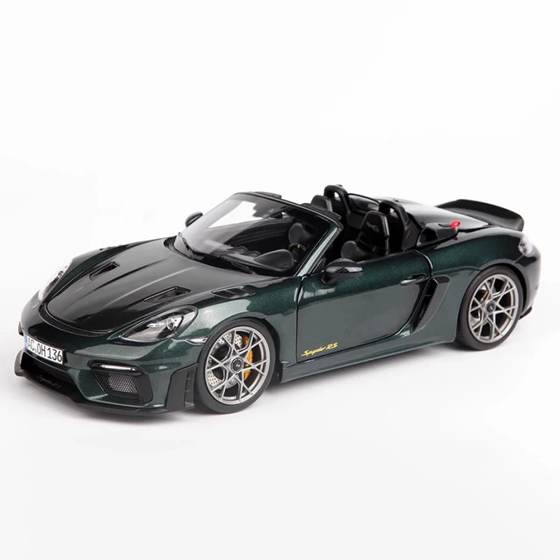 Фото NOREV 1:18 для 718 Spyder RS Weissach Pack, полностью открытая коллекция моделей автомобиля из сплава, декоративный подарок №2