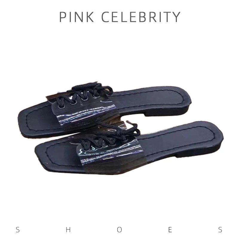 

Women's Slippers 2022 Summer New Fashion Beach Open Toe Square Toe Flat Shoes Ladies Large Comfortable Sandals Женские туфли