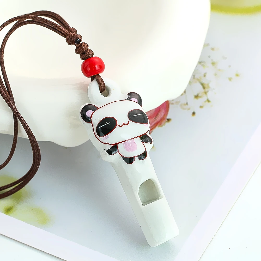 

Керамическое ожерелье-свисток с пандой