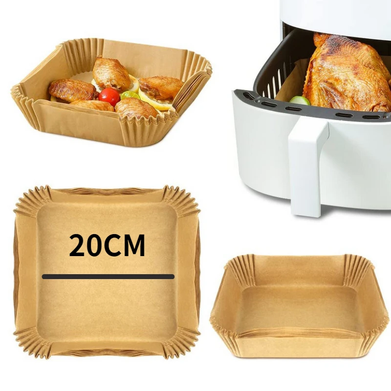 

Квадратная одноразовая бумажная фритюрница, Абсорбирующая тарелка для выпечки и барбекю, подложка для паровой фритюрницы, 50 шт.