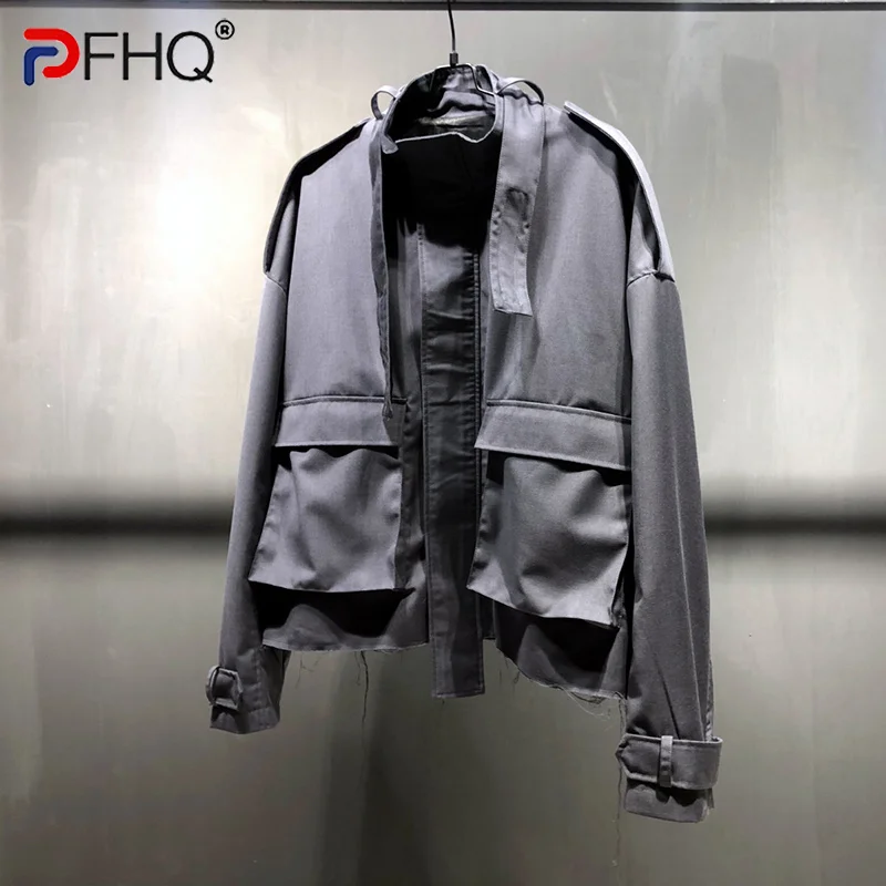 

PFHQ Original Niche Design Men's Casual Jackets Splicing Wornout 2023 Autumn High Quality Street Elegant Coat Free Shipping New