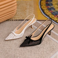 pointed bow lace sandals zapatos sandalias mujer verano talon femme heel sandales chaussure femme et%c3%a9 nouveau shoes for women