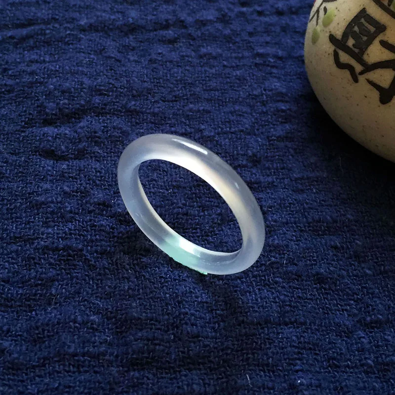 

Natural agate white jade rings jewelry gemstone band ring jade stones for women men jewellery rings natural stone superfine 3mm