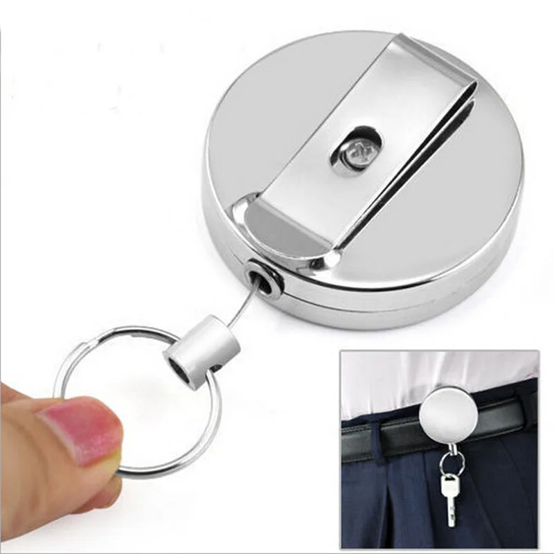 

Resilience Steel Wire Rope Elastic Keychain Recoil Sporty Retractable Alarm Key Ring Anti Lost Yoyo Ski Pass ID Card Lanyards