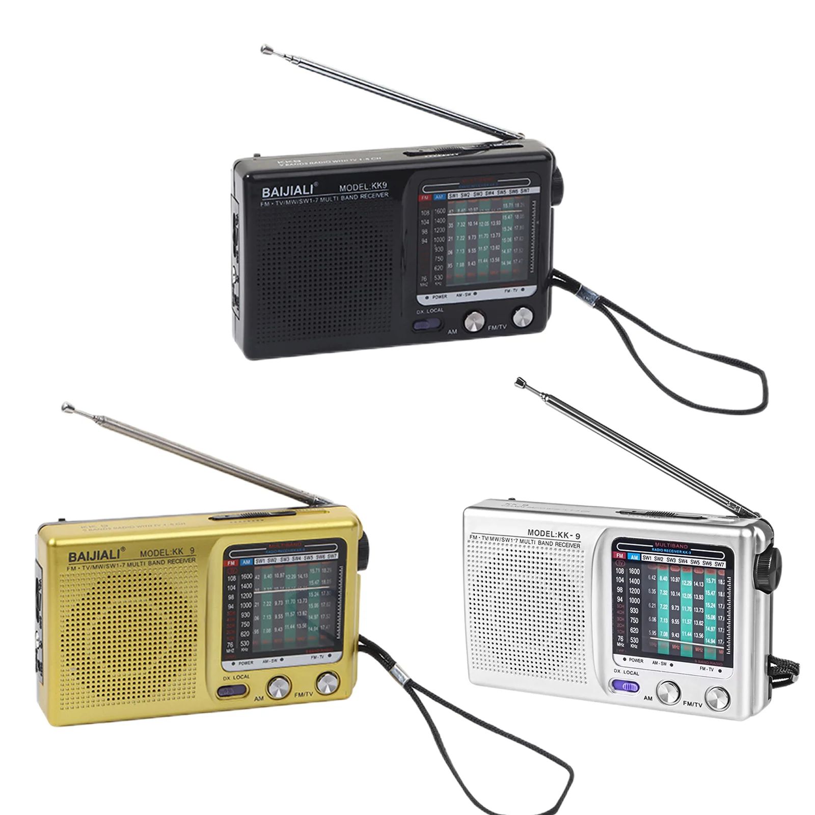 

Plastic Emergency Weather Radio Full Band Handheld Weather Radio SW AM FM Handheld Mini Radio Battery Powered for Indoor Outdoor