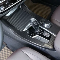 carbon fiber auto interior gear shift knob cover multimedia button panel trim sticker for bmw x3 g01 x4 g02 2018 car accessories