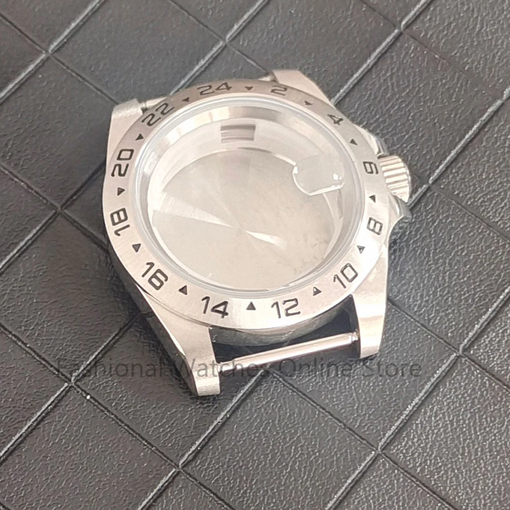

40mm Stainless Steel Watch Case Aluminum Ring And Mineral Glass for 8215/ 2813 Mechanical Movement Repair Part