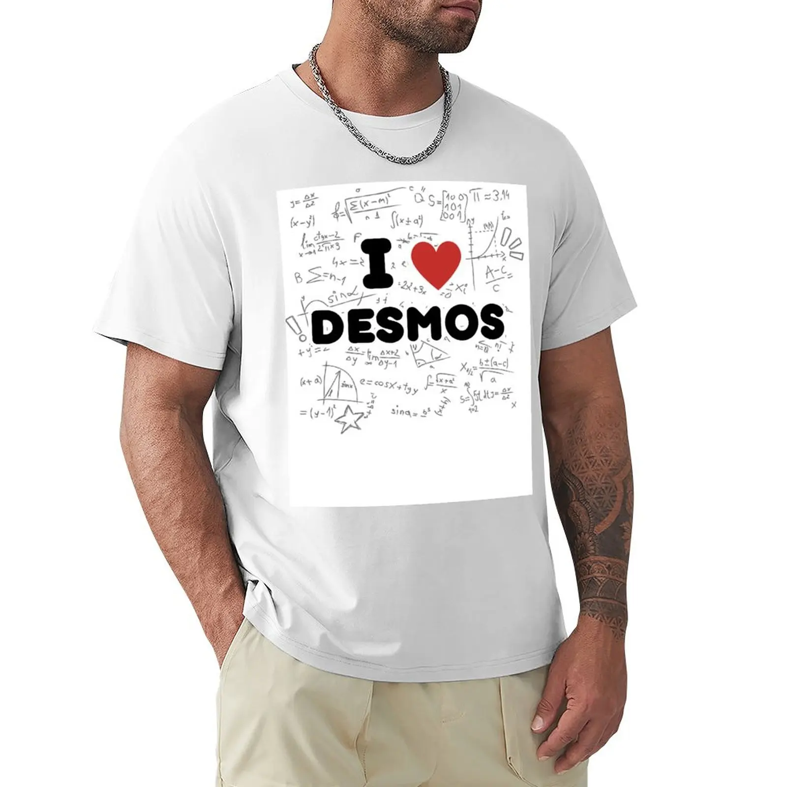 Официальная футболка I LOVE DESMOS синяя арочная рубашка в стиле аниме простые